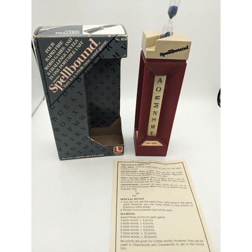 Vintage Spellbound Word Game 2 Levels Family Night Or Travel game Lakeside 1981